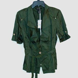 White House Black Market Women’s Size 12 Green Utility Jacket – NWT